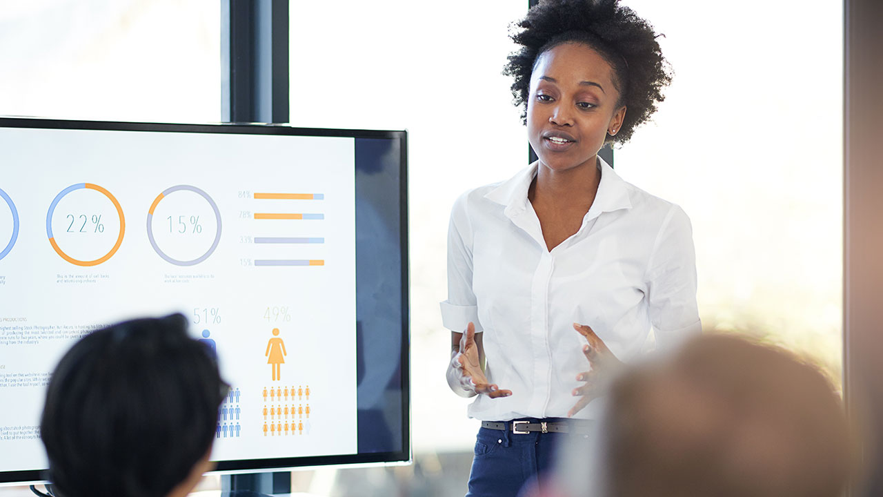 Cropped shot of a businesswoman giving a presentation in the boardroom